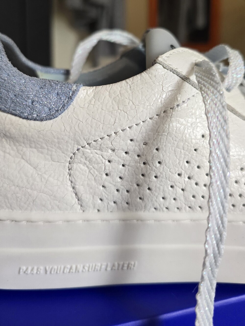 P488 Thea Women's Platform Sneakers Celeste/White 298 NEW size EU 37 U.S. 6.5 - Picture 10 of 10